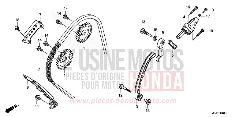 NOCKENWELLENKETTE/SPANNVORRICHTUNG von CBR600RR ABS GRAPHITE BLACK (NHB01) von 2012